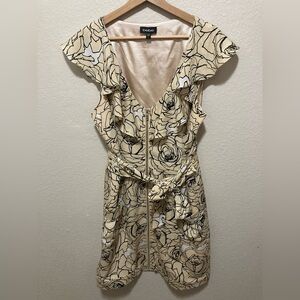 Vintage Y2K bebe Cream Floral Midi Dress Size Large